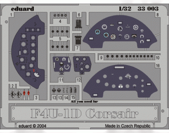 Фототравление F4U-1 dashboard