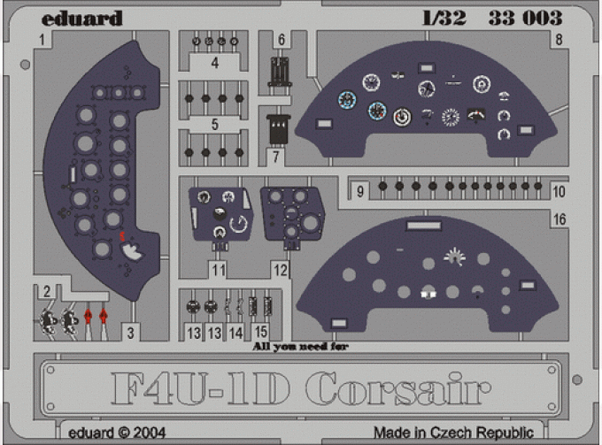 Фототравление F4U-1 dashboard