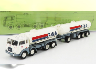 FIAT 690 Millepiedi Tanker Truck Fina 1960, White Red Blue