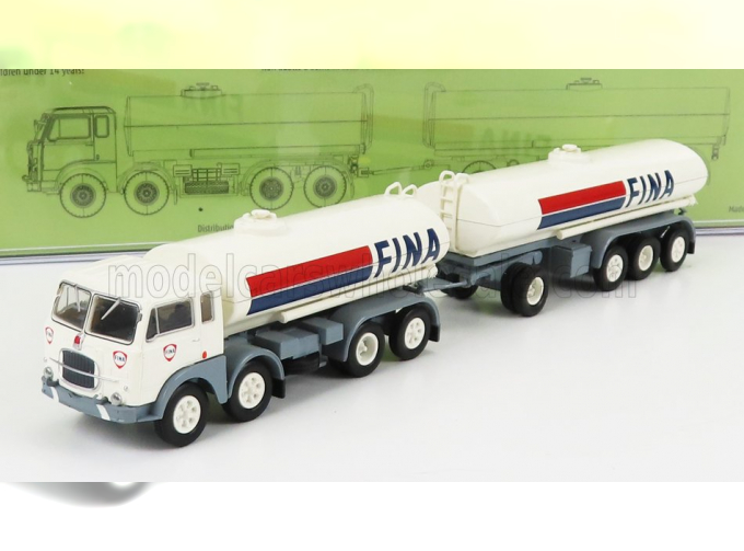 FIAT 690 Millepiedi Tanker Truck Fina 1960, White Red Blue