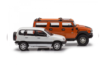 Набор HUMMER H2 Оранжевый и NIVA CHEVROLET белый