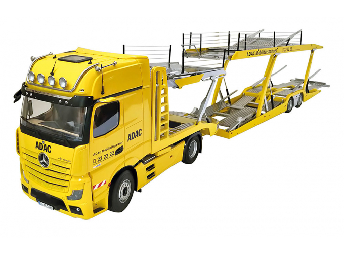 MERCEDES-BENZ Actros Gigaspace Set with Lohr Car transporter semi-trailer, ADAC, yellow black