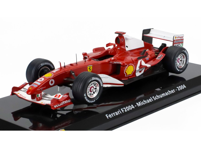 FERRARI F1 F2004 №1 World Champion Season (2004) Michael Schumacher - Con Vetrina - With Showcase, red/white