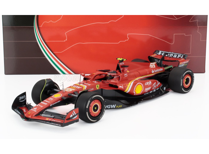 FERRARI F1 Sf-24 Team Scuderia Ferrari №55 Winner Australian Gp (2024) Carlos Sainz - Polifoam Packaging, Red Black