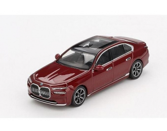 BMW i7 xDrive60 LHD (2023), dark red
