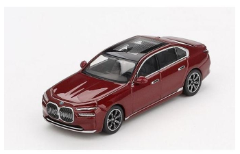 BMW i7 xDrive60 LHD (2023), dark red