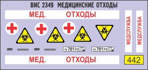 Декаль Медицинские отходы ВИС