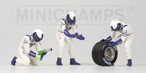 BMW WILLIAMS 2002 TYRE CHANGE SET 1 FORMULA ONE PIT CREW Команда пит-лейна Формулы-1, смена колес