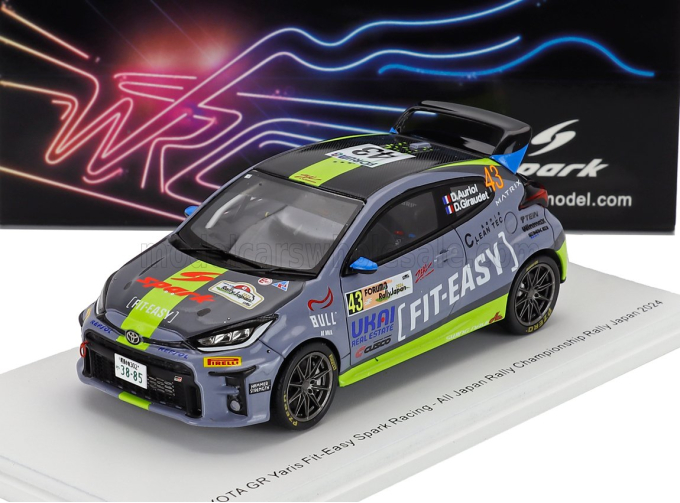TOYOTA Yaris Gr Team Fit-easy Spark Racing №43 Rally Japan (2024) Didier Auriol - Denis Giraudet, Blue Green Black