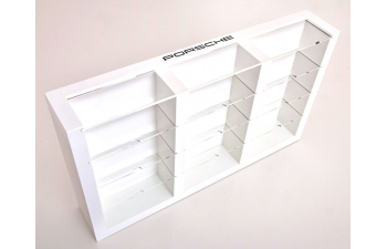 Стеллаж PORSCHE hochwertige Vitrine /Setzkasten for 12 modelcars, white