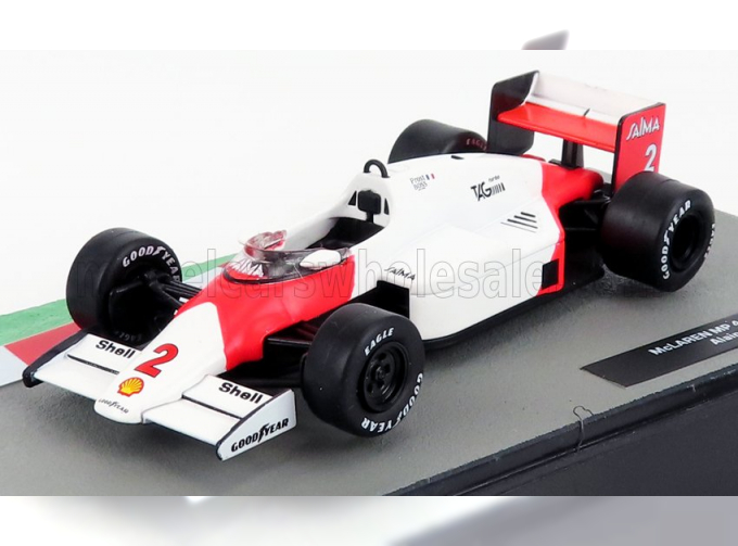 McLAREN F1 Mp4/2b Turbo Tag N 2 World Champion Season 1985 Alain Prost, White Red