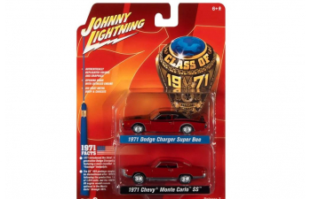 DODGE Charger Super Bee (1971), red/black + CHEVROLET Monte Carlo SS (1971), red