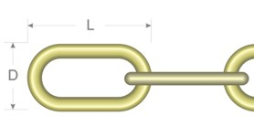 Brass chain L=1,9 D=1