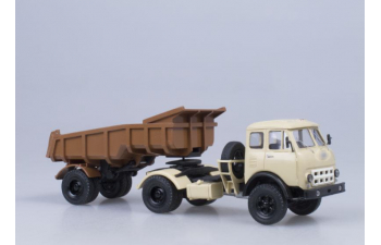 Минский-504, (бежевый) с самосвальным полуприцепом Минский-5232 (коричневый)