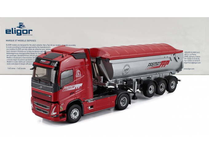 VOLVO Fh Truck Cassone Ribaltabile Premat Transports (2020), Red Silver