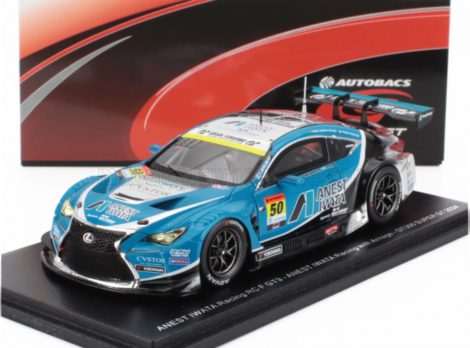 LEXUS Rc F Gt3 Anest Iwata Racing №50 Gt300 Class Super Gt (2024) Igor Omura Fraga - Yuga Fururtani, Light Blue White