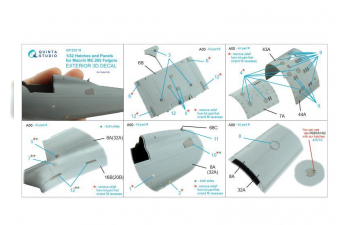Декаль Лючки и панели для Macchi Mc. 202 Folgore (Italeri)
