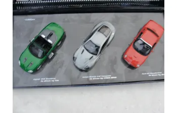 ASTON MARTIN + FORD Thunderbird + JAGUAR XKR Set 3 Cars James Bond 007 «Die Another Day»