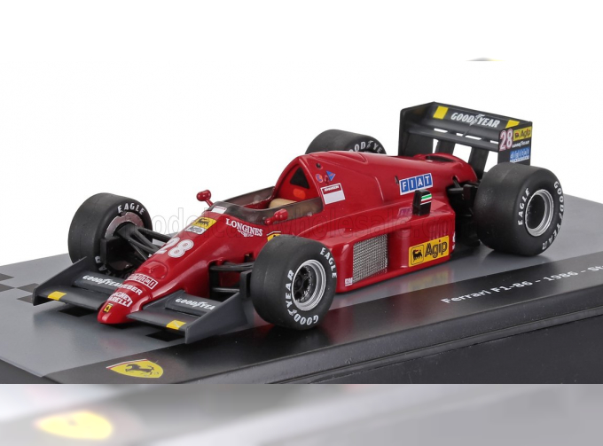 FERRARI F1 F1/86 №28 Season (1986) Stefan Johansson - Con Vetrina - With Showcase, Red Black
