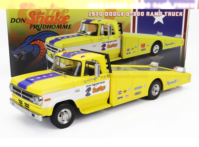 DODGE D-300 Truck Ramp Car Transporter The Snake (1970), Yellow