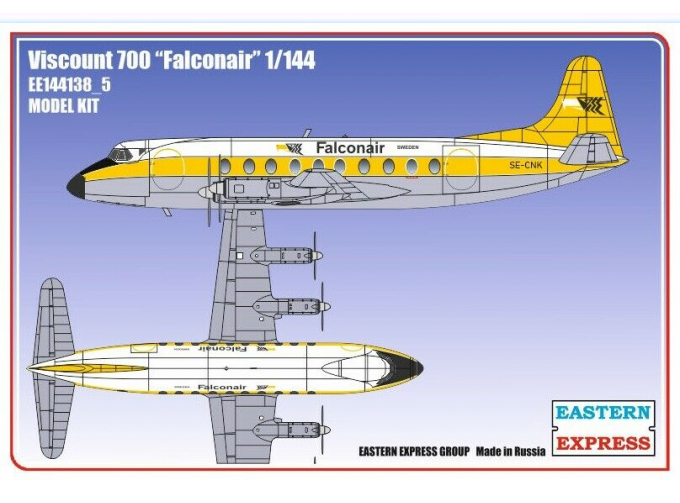 Сборная модель Гражданский авиалайнер Viscount 700 FalconeAie