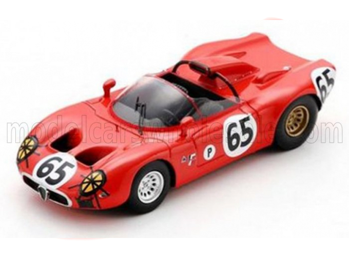 ALFA ROMEO 33 Spider Team Autodelta №65 12h Sebring (1967) A.de Adamich - T.zeccoli, Red