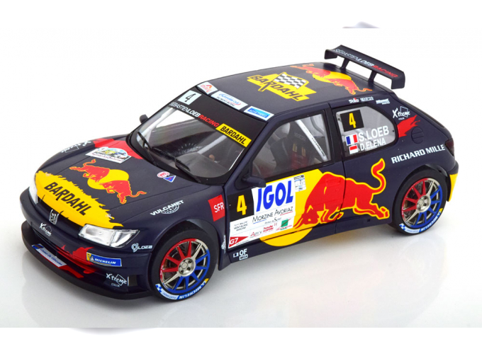 PEUGEOT 306 Maxi Red Bull N4 6th Rally Mont Blanc (2021) S.Loeb - D.Elena, Blue Yellow Red