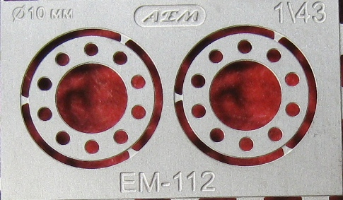 Фототравление Колпаки передних колес "кольцо", матовый никель