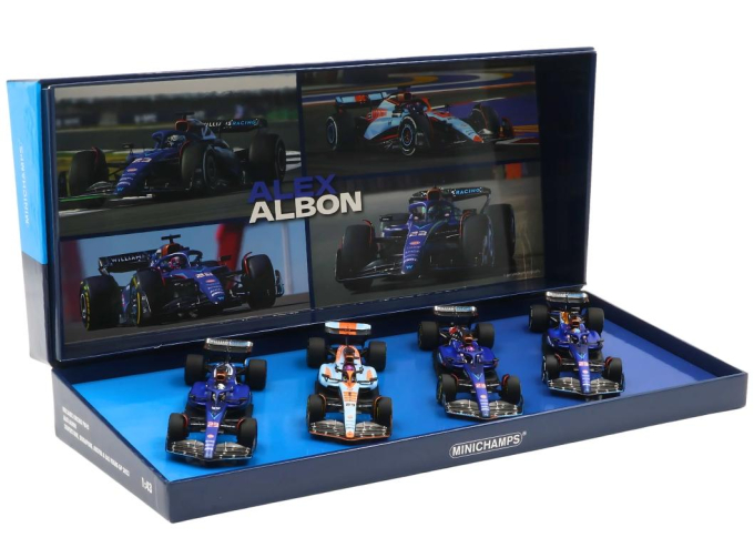 Набор из четырех моделей WILLIAMS FW45 Williams Racing Formula 1 Alex Albon (2023)