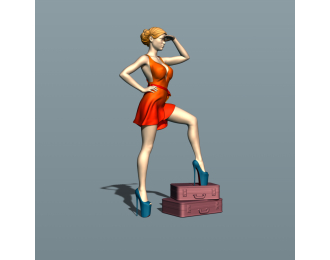 Фигурка Красотка ждет попутку, окрашенная