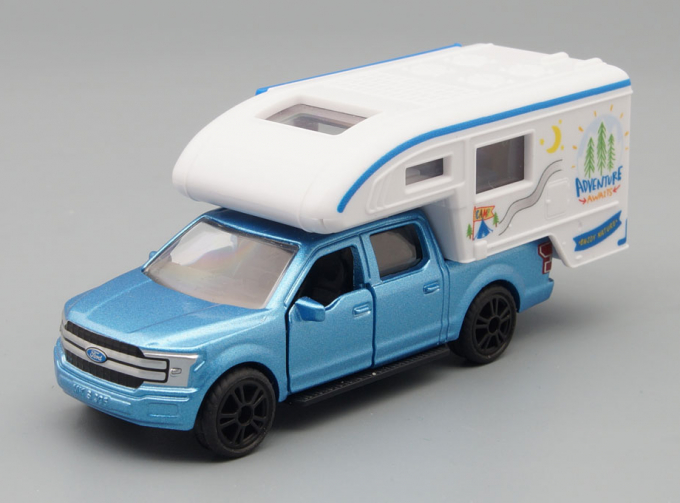 FORD F-150 Pick Up Camper, blue / white