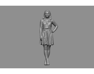 Фигурка Девушка в платье в горошек (под покраску)