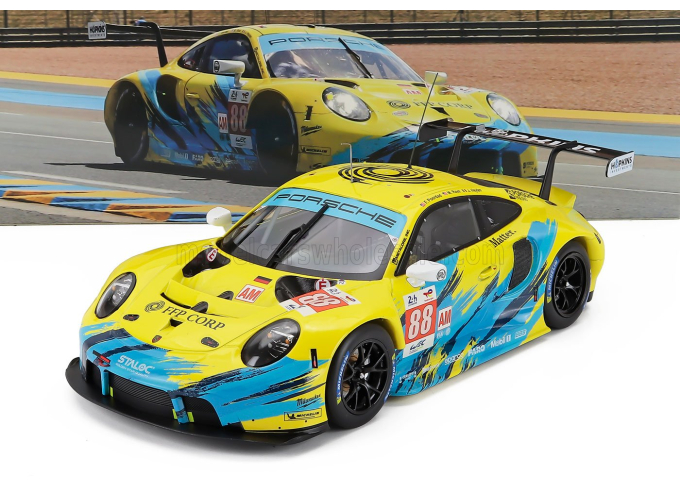 PORSCHE 911 991 Rsr-19 4.2l Team Dempsey Proton Racing №88 24h Le Mans (2022) Fred Poordad - Maxwell Root - Jan Heylen, Yellow Light Blue