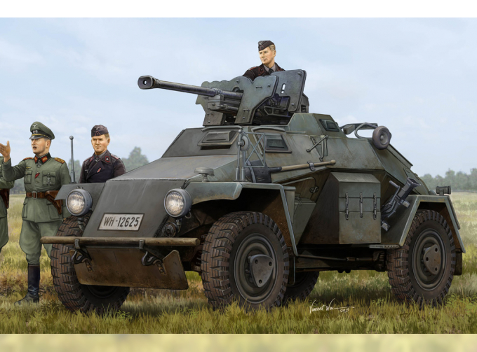 Сборная модель Бронеавтомобиль German Le.Pz.Sp.Wg Sd.Kfz.221 Leichter Panzerspahwagen-Late