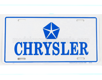 ACCESSORIES Funny Metal Plate - Chrysler Logo, White