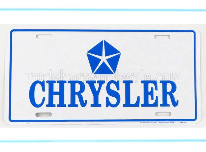 ACCESSORIES Funny Metal Plate - Chrysler Logo, White