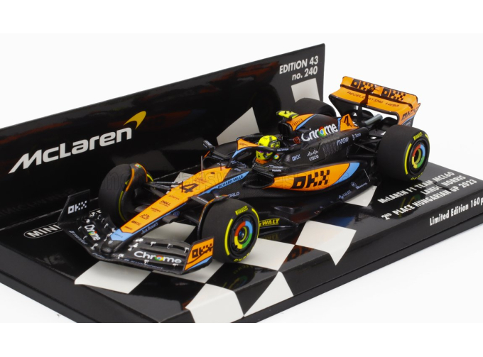 McLAREN F1 Mcl60 Team Mclaren №4 2nd Hungarian Gp (2023) Lando Norris, White Orange Black