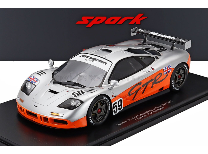 McLAREN F-1 Gtr 6.1l V12 Team Essais №59 Pre-qualifications 24h Le Mans Yannick Dalmas - P.h.raphanel, (1995)  Silver Orange