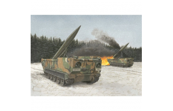 Сборная модель установка американских ракет M752 + колесный прицеп для ракет