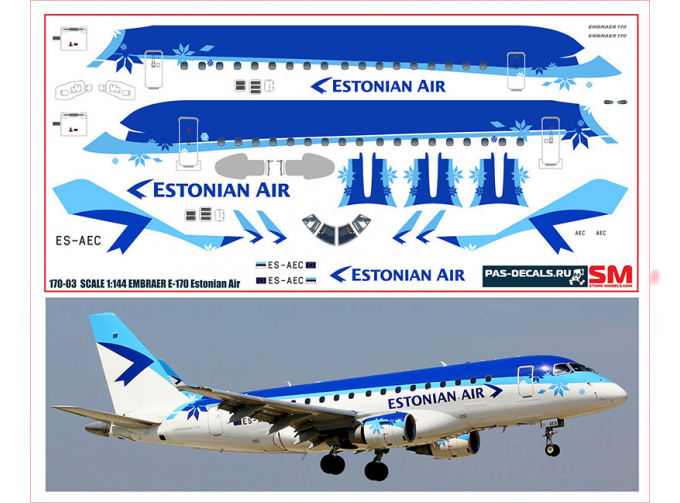 Декаль на Embraer 170 Estonian Air