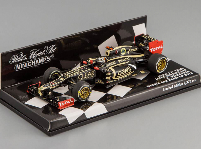 Lotus F1 Team Lotus Renault E20 Kimi Raikkonen Winner Abu Dhabi GP (2012), black / gold 