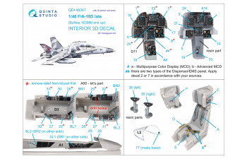 3D Декаль интерьера кабины FA-18D поздний (Hasegawa) (с 3D-печатными деталями)