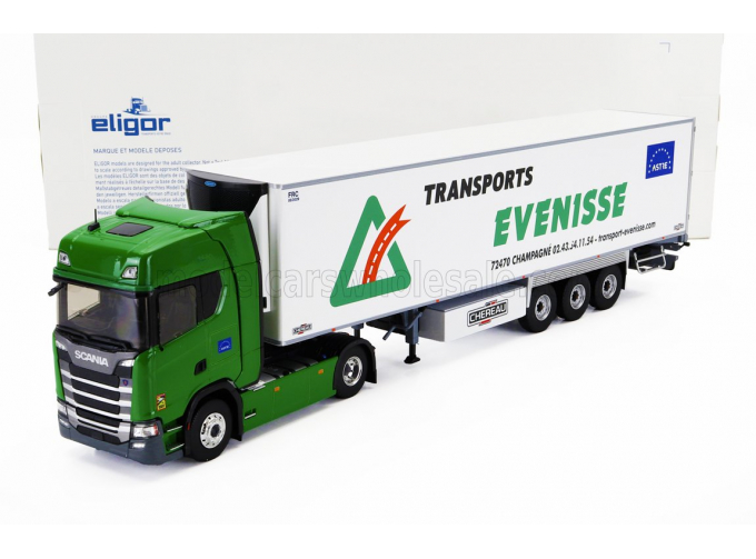 SCANIA S500 Truck Semi-frigo Evenisse Transports (2020), Green White