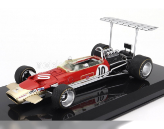 LOTUS F1 Type 49b №10 World Champion Season (1968) Graham Hill - Con Vetrina - With Showcase, Red White Gold