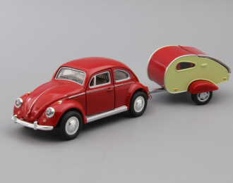 VOLKSWAGEN Beetle с прицепом, red