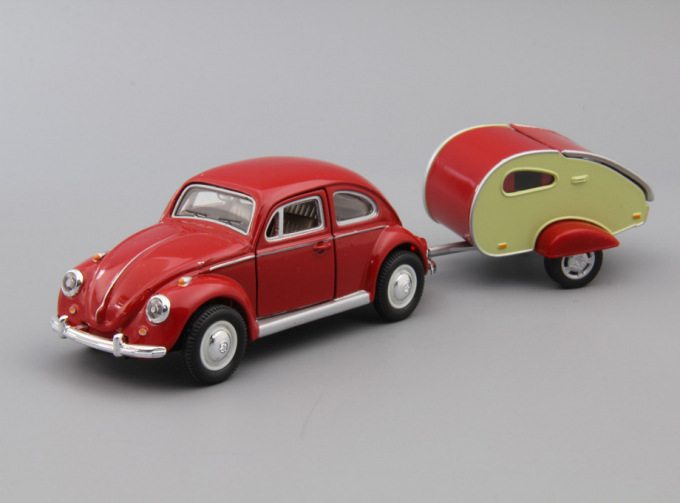 VOLKSWAGEN Beetle с прицепом, red