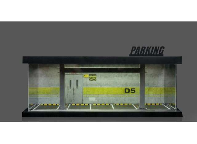 Diorama *Parking lot D5 with light*, grey/yellow