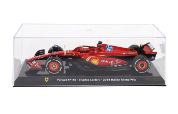 FERRARI F1 Sf-24 Team Scuderia Ferrari №16 Winner Monza Italy Gp (2024) Charles Leclerc - Con Vetrina - With Showcase, Red Black