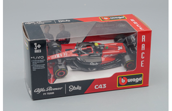 ALFA ROMEO F1 C43 Team Stake N24 Season (2023) Guanyu Zhou, Black Red