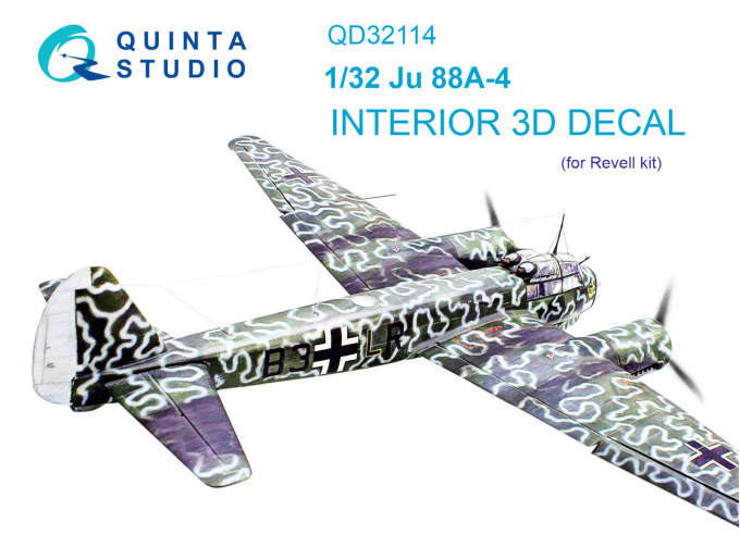3D Декаль интерьера кабины Ju 88A-4 (Revell)